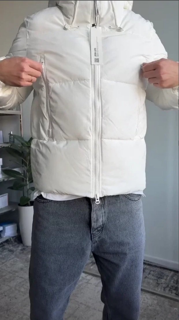 Premium White Winter Puffer Jacket with Hood