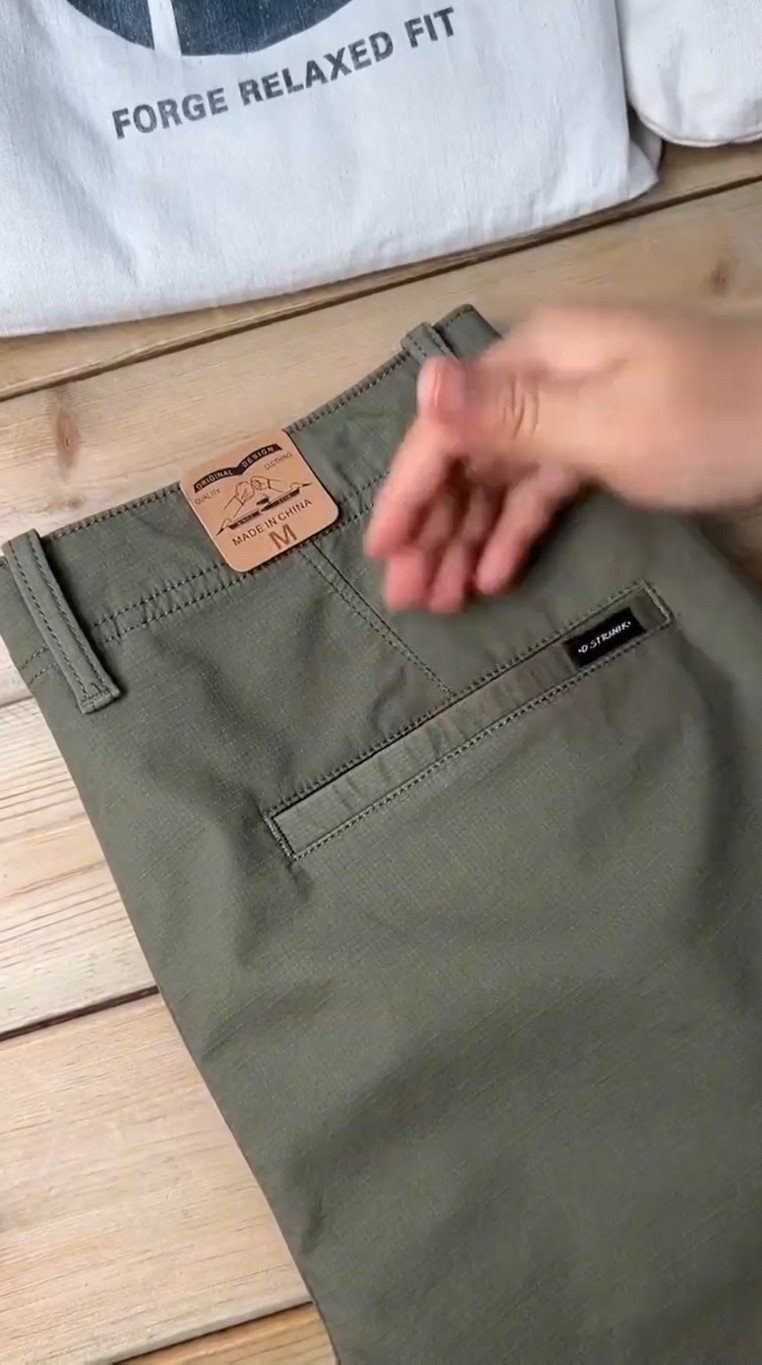 Men’s Beige Slim-Fit Cotton Chino Pants - Image 3