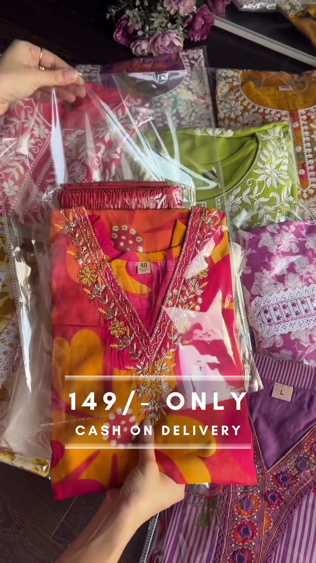 Women's Floral Chikankari Cottan Kurta Set - Image 4