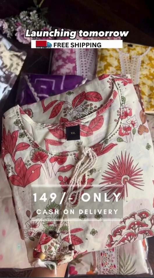Women's Floral Chikankari Kurta Set - Image 4