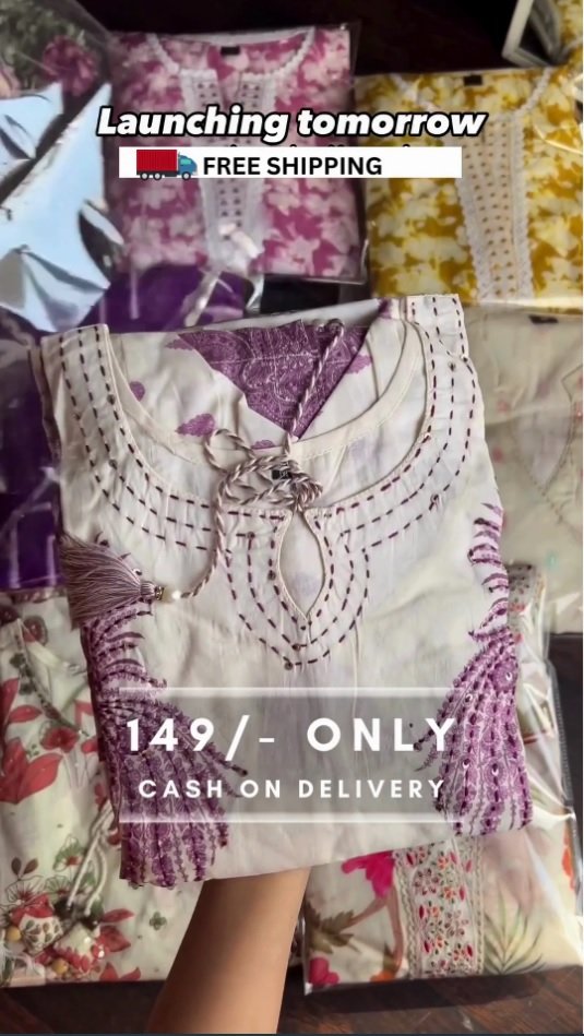 Women's Floral Chikankari Kurta Set - Image 7
