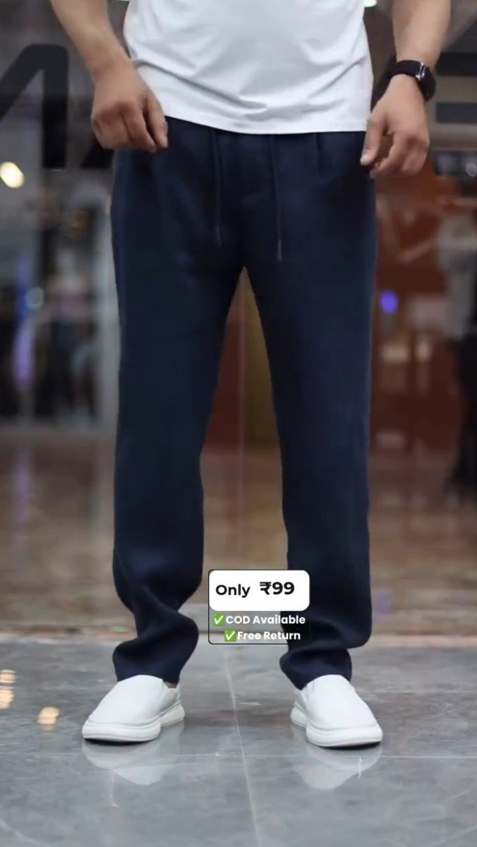 Men's Lifestyle Co Linen Relaxed-Fit Regular Trousers Pent - Image 4