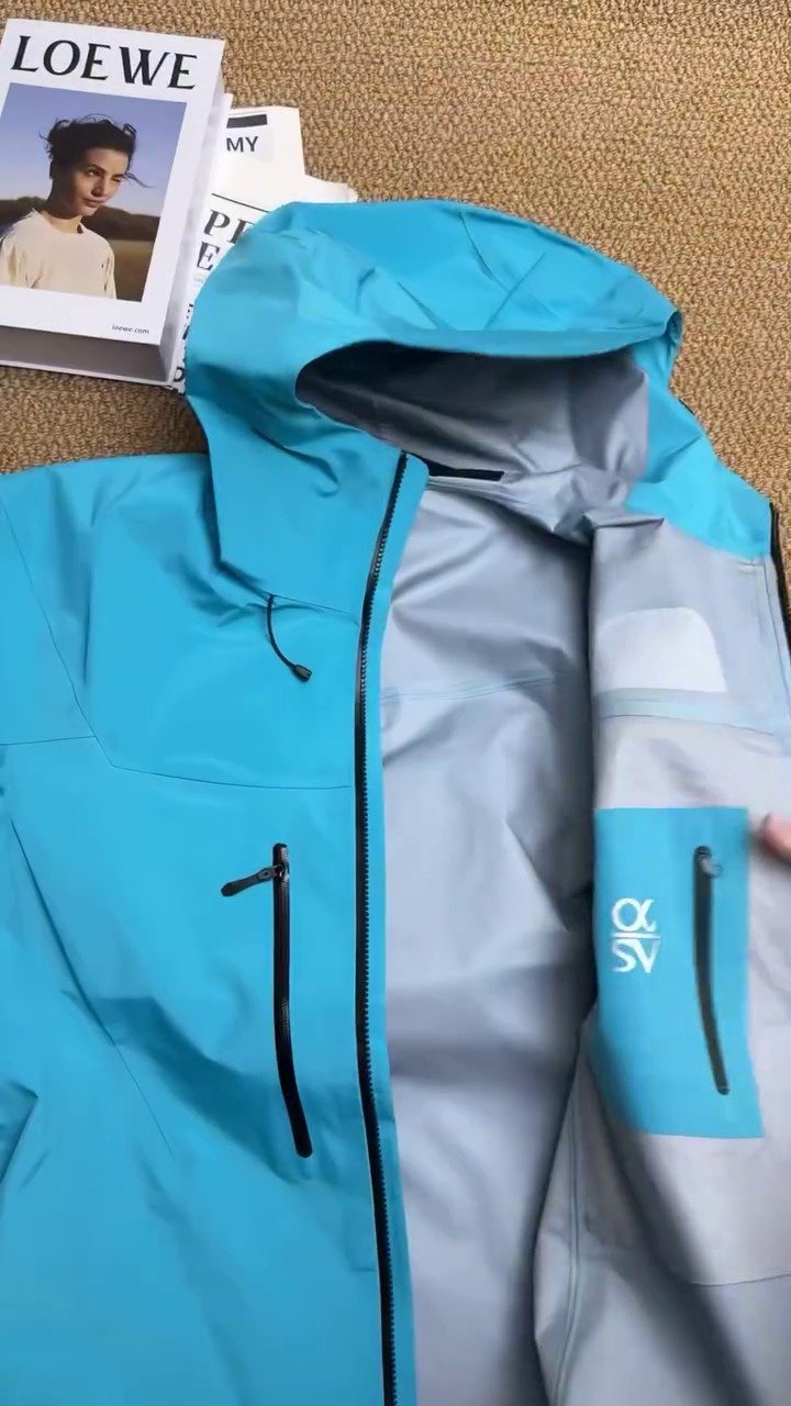 Sky Blue Waterproof Hooded Rain Jacket - Image 2